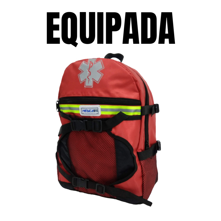 Mochila Botiquin Medica Equipada Rojo Medica